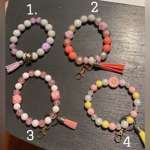 Wristlet Keychain Artisian Silicone Beaded Handcrafted